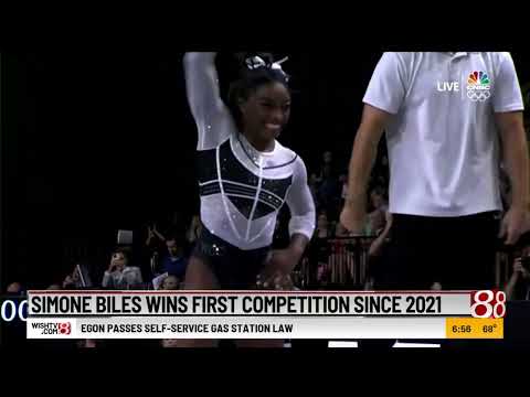 Simone Biles wins first competition since 2021