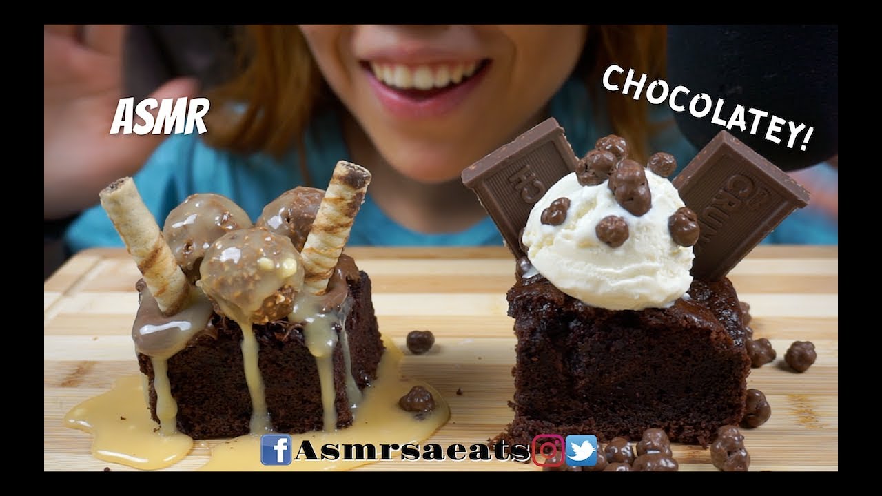 Asmr Cake topped with Nutella + Ferrero and Crunch Chocolate Bomb Vanilla Ice cream | Asmr S.A Eats
