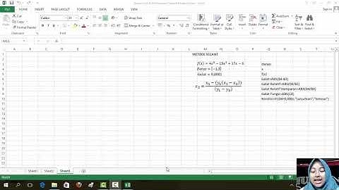 Metode secant menggunakan excel