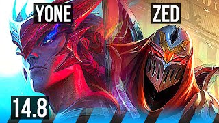 YONE vs ZED (MID) | 8/1/2, 600+ games | NA Challenger | 14.8