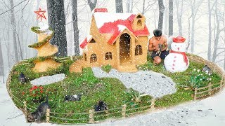 Rescue Abandoned Puppies Build The Most Beautiful Christmas 2019 House For Them By Ancient Skills