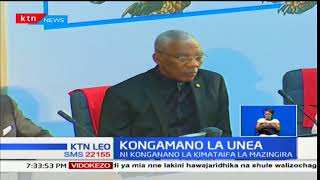 Rais Uhuru Kenyatta azungumuza katika kongamano la UNEA