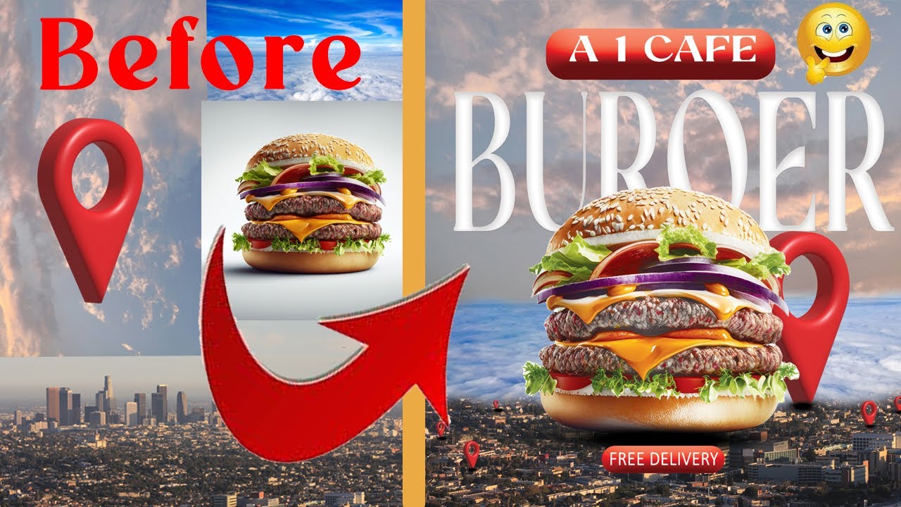 Photoshop Tutorial | Graphic Design | Burger Poster Design 