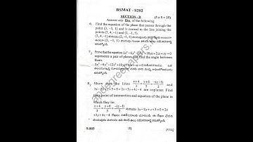 2018 2nd sem maths solid geometry degree paper || BRAU || srikakulam