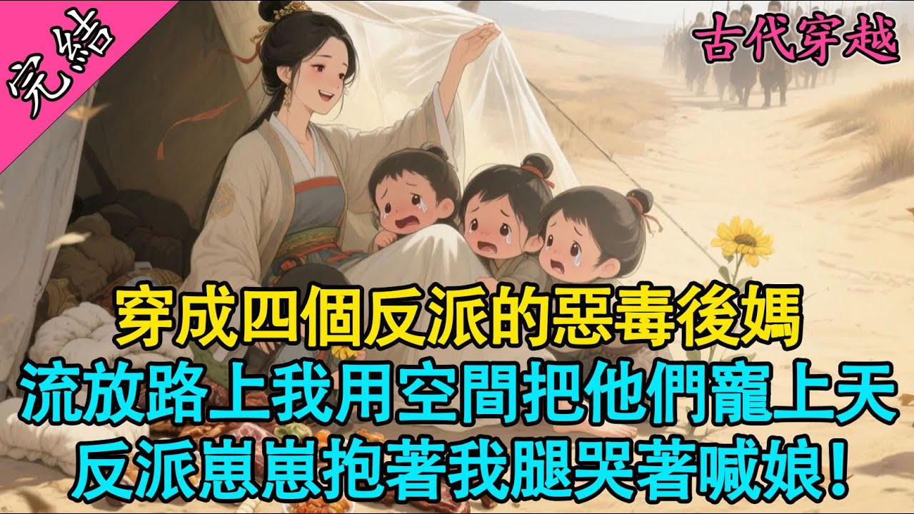 【一口氣聽完】穿成虐待反派的惡毒後娘？流放路上我靠千億物資空間，把四個繼子寵成大佬！#穿越 #古言 #小說 #有聲書 #爽文 #流放