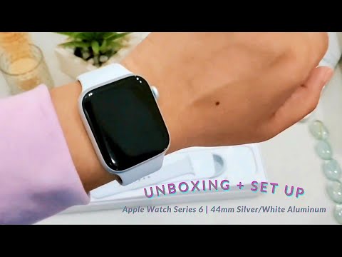 unboxing + set up | apple watch series 6 | 44mm silver/white aluminum