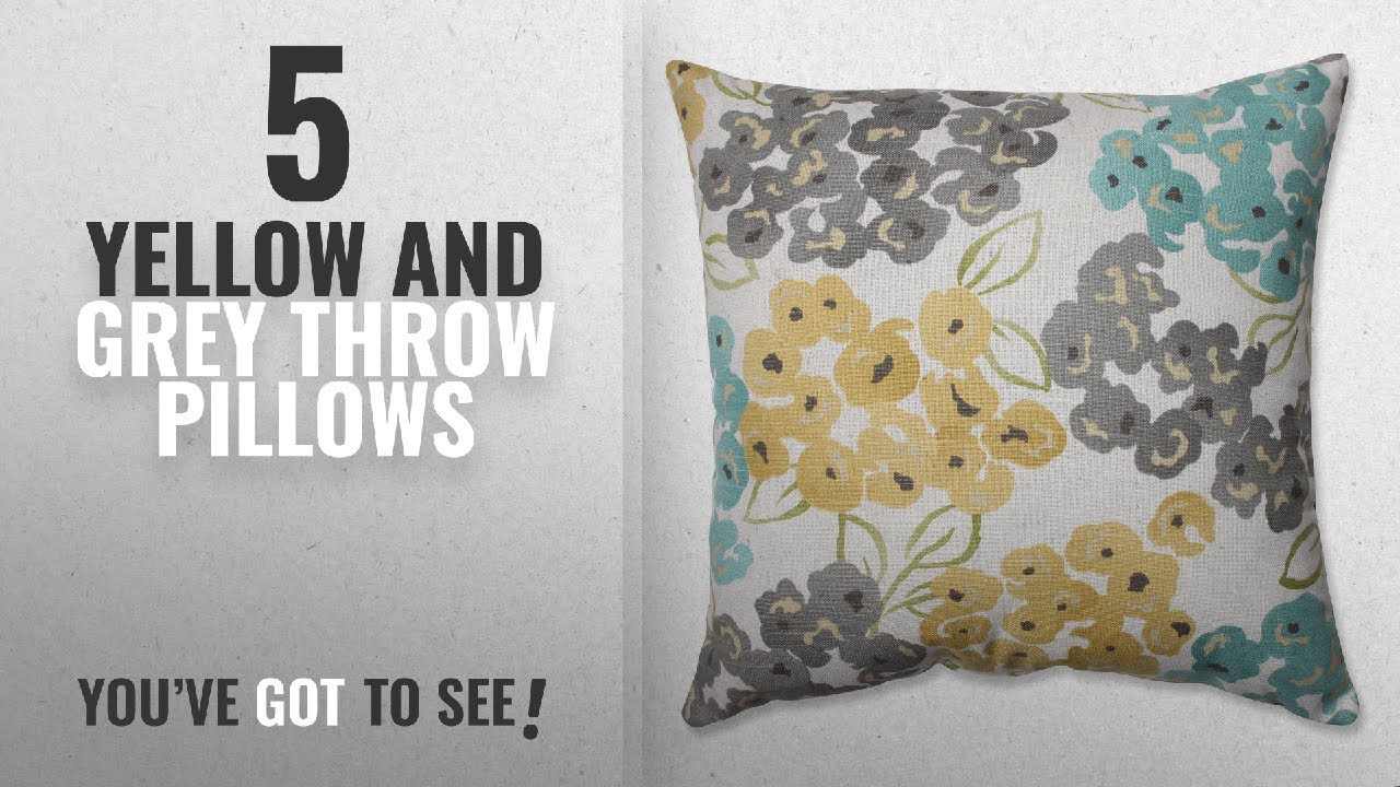 Top 10 Yellow And Grey Throw Pillows [Winter 2018 ]: Pillow Perfect Luxury Floral Pool Throw Pillow,