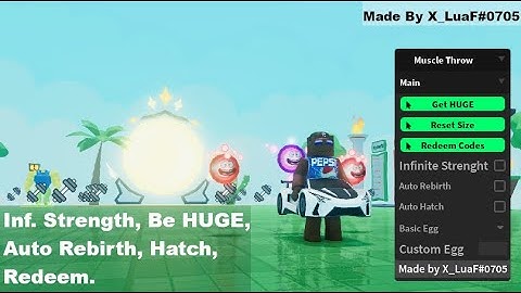 Muscle Throw OP Script | Inf. Strength, Be HUGE, Auto Rebirth, Hatch, Redeem, etc.