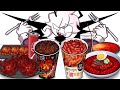 Mukbang Animation Ghost pepper noodles set eating Friday Night Funkin Selever