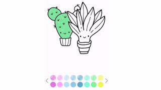 Cute kawaii colourful colouring game. Glitter colour games screenshot 2