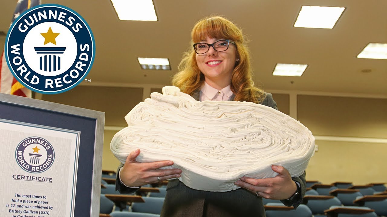 How many times can YOU fold a piece of paper? - Guinness World Records 