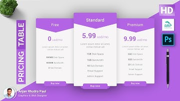 Photoshop Tutorial: Design A Stunning Pricing Table In Adobe Photoshop