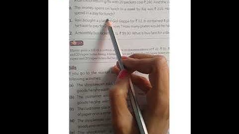 Class - V Chapter - 7(Money) Ex. - 7(A) Ques. 6 to 12