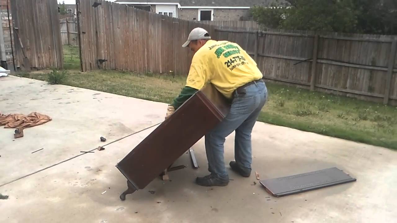 How to breakdown a piece of furniture in Keller Texas , JunkGuys 2147773095 YouTube
