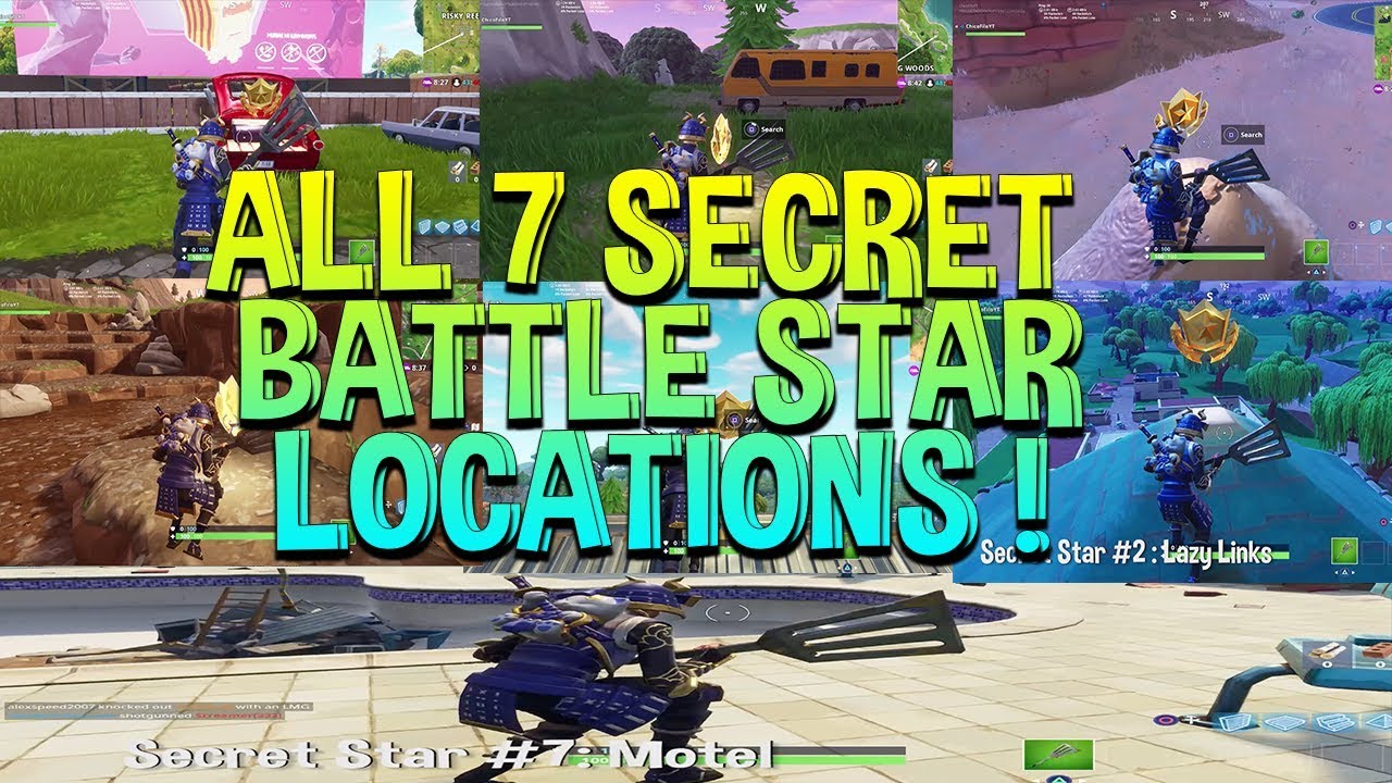 ALL 7 SECRET BATTLE STAR LOCATIONS! HOW TO GET 7 FREE TIERS! Fortnite Battle Royale
