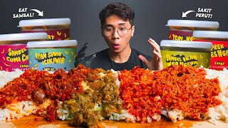 VIRAL TIKTOK!! MUKBANG 5 JENIS EAT SAMBAL DIADUK PAKE NASI!! SAKIT PERUTT!!🥵