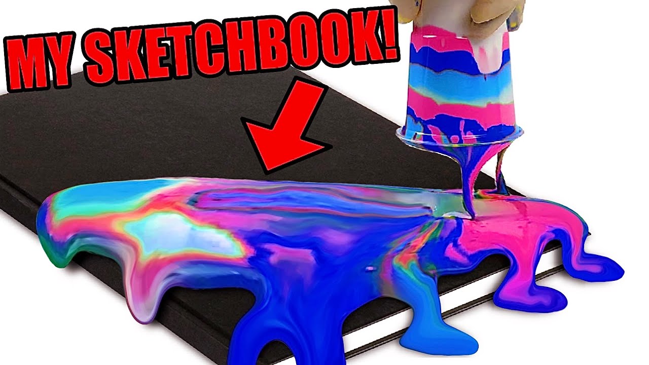 How to Acrylic Pour Custom Sketch Book covers 