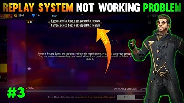 Free Fire Replay System Not Working | Current Device Does Not Support This Feature | FF Recoding Pro