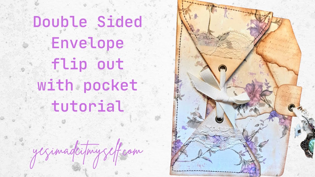 Double Sided Envelope Flip out with Pocket | gift card holder | happy ...