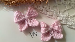 How to crochet a bow | easy crochet bow hair clip
