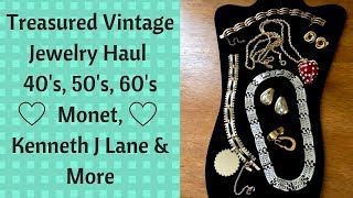 Treasured Vintage Jewelry Haul 1940's-60's Monet, KJL and More