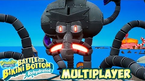 SpongeBob Battle for Bikini Bottom Rehydrated - Multiplayer - Robot Squidward Full Boss Battle