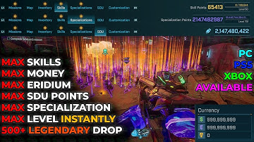 Borderlands 4 Modded Lobby Max EXP Money, Eridium, Skill, Specialization, SDU Points, Legendary Drop