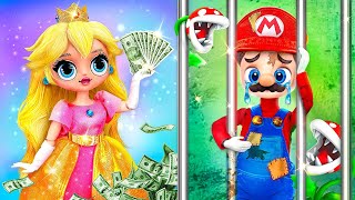 Rich Peach VS Broke Mario \/ 30 DIYs for LOL OMG