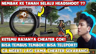 KETEMU RAJANYA CHEATER!! NEMBAK KE TANAH BISA HEADSHOOT ?! KOK BISA YA ?? - GARENA FREE FIRE