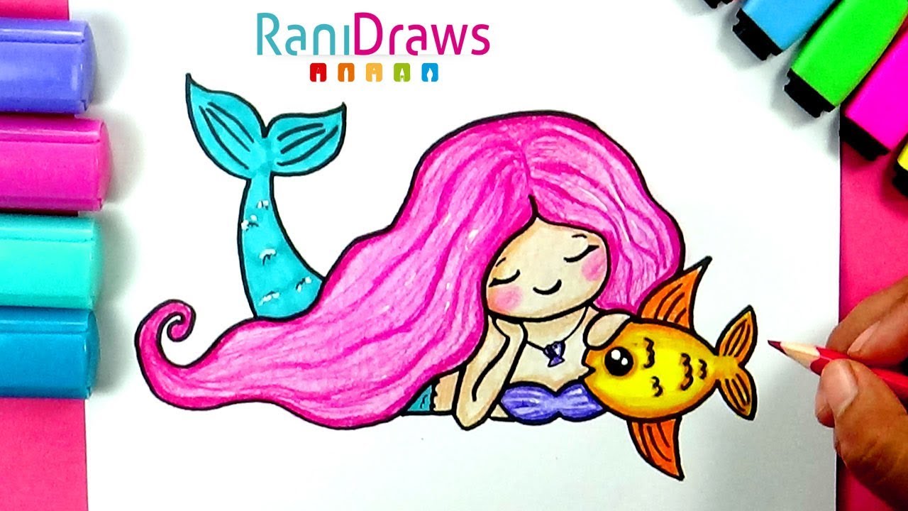 How to draw a CUTE MERMAID, Step by step, EASY! - thptnganamst.edu.vn