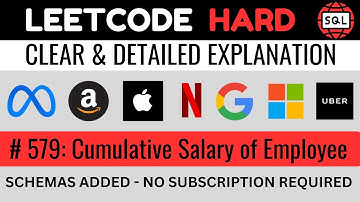 Leetcode HARD 579 - Cumulative Salary of Employee RANGE vs ROW BETWEEN in SQL - Explained by EDS