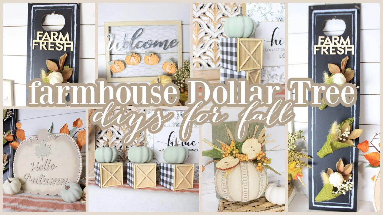 Farmhouse DOLLAR TREE DIYS | High End Fall DIYS - YouTube