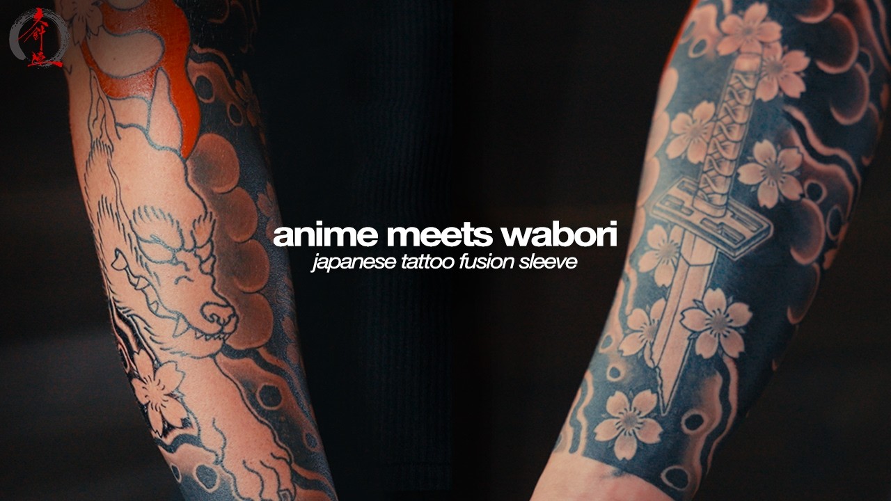 anime tattoos meet traditional japanese wabori | fusion sleeve
