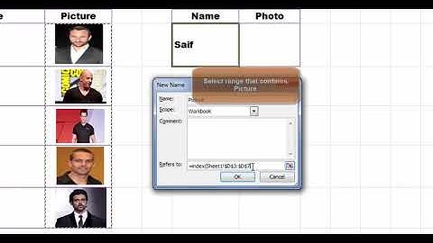 Picture Lookup in excel Using formula Index Match Name Manager