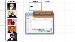 Picture Lookup in excel Using formula Index Match Name Manager