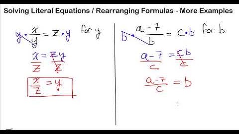 Solving Literal Equations / Rearranging Formulas - More Examples