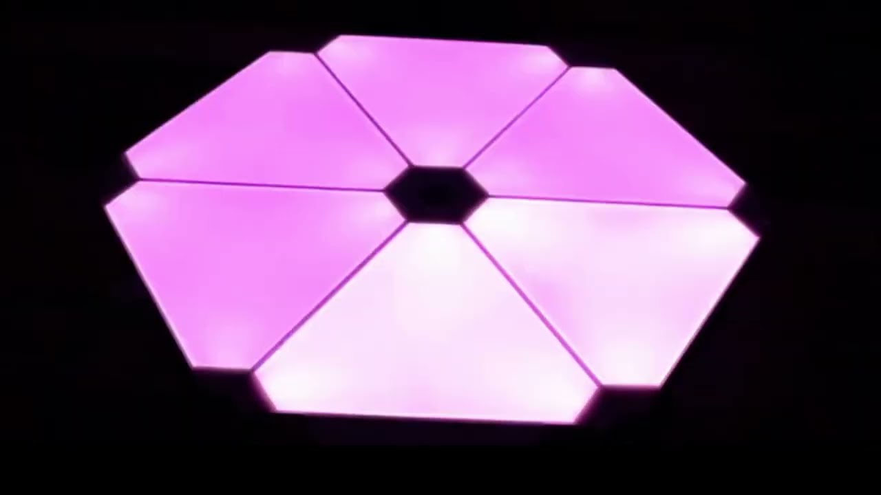 Lampa Modulara LED Triunghiulara RGBIC PRAXELL®, Set 6 Panouri, Control Inteligent Aplicatie Tuya