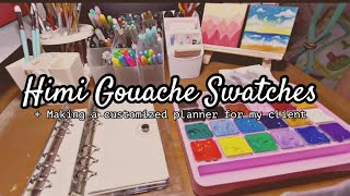 Himi Gouache Paint Unboxing + Swatches + Making a customize planner for my client | Plantita Theme