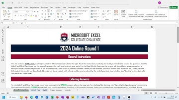 Microsoft Excel Collegiate Challenge 2024 - Online Qualification Round 1 - Kickoff