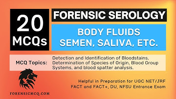 Forensic Biology and Serology Important MCQ With Answers| Forensic 5000 MCQ Series