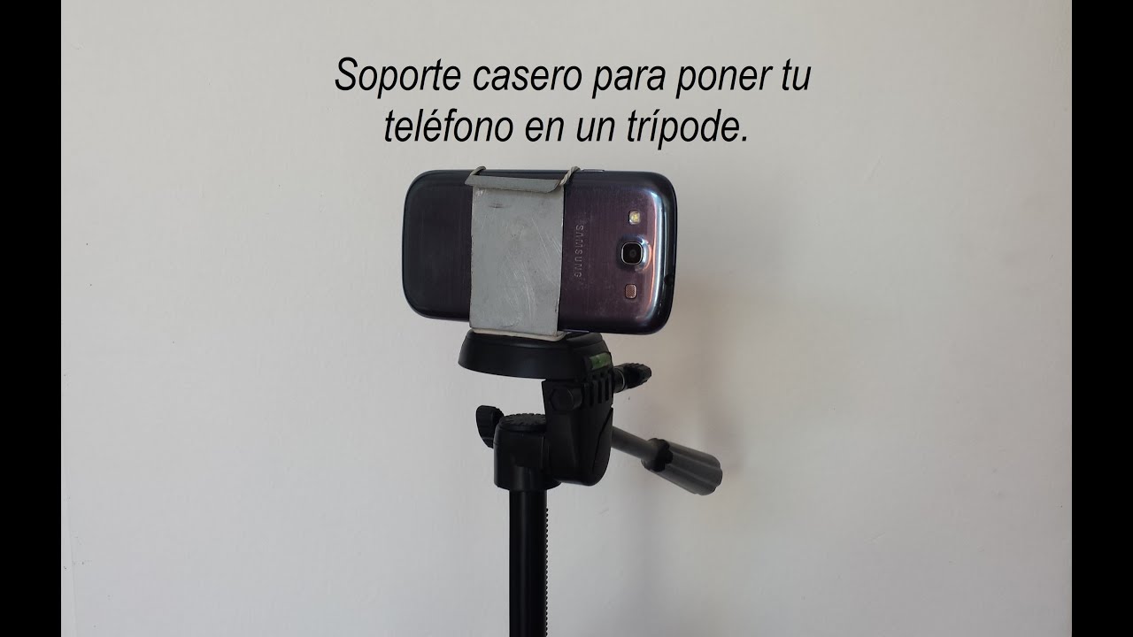 soporte casero para poner telefono en tripode 