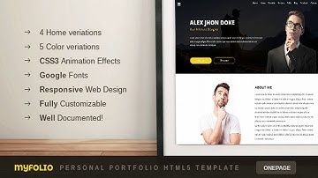 Myfolio - Onepage Personal Portfolio HTML5 Template | Themeforest Website Templates and Themes