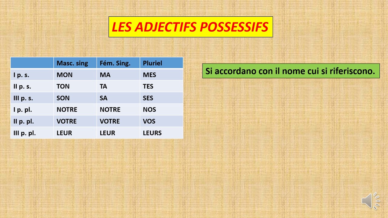 Les adjectifs possessifs - YouTube