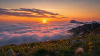 Above the Clouds at Sunset 🌅 Peaceful Mountain Ambience for Relaxation & Sleep