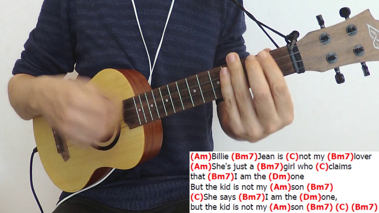 Billie Jean Michael Jackson Ukulele Cover Play Along with chords