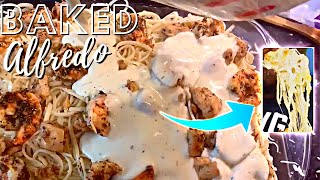BAKED CHICKEN AND SHRIMP ALFREDO RECIPE!!! | HASHTAG COOKING | COOKING SHOW