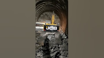 Mucking with JCB excavator and dumper inside tunnel #shortvideo #viral #viralvideo #video #machine