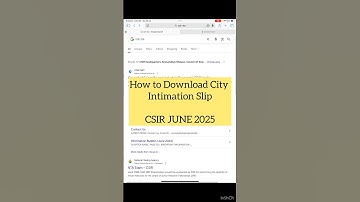 How to download City Intimation Slip :CSIR June 2025 Step by step #csirnta