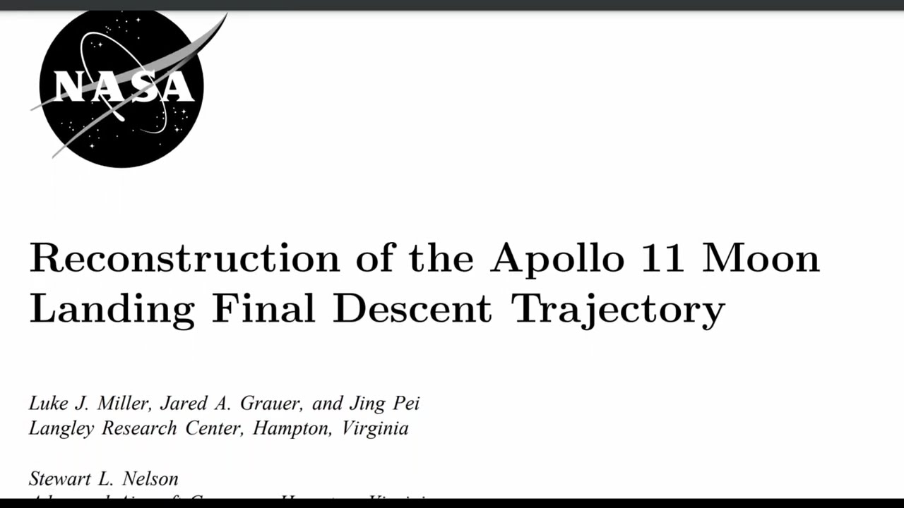 Apollo 11 Flight Controller Landing Loop with Reconstruction of Landing Trajectory Profile....