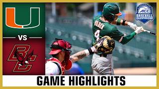 Miami vs. Boston College Game Highlights | 2026 ACC Baseball Championship